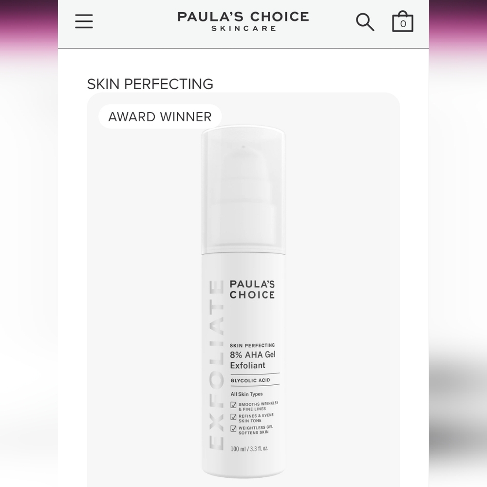 Paula's Choice 8% AHA Gel Exfoliant
